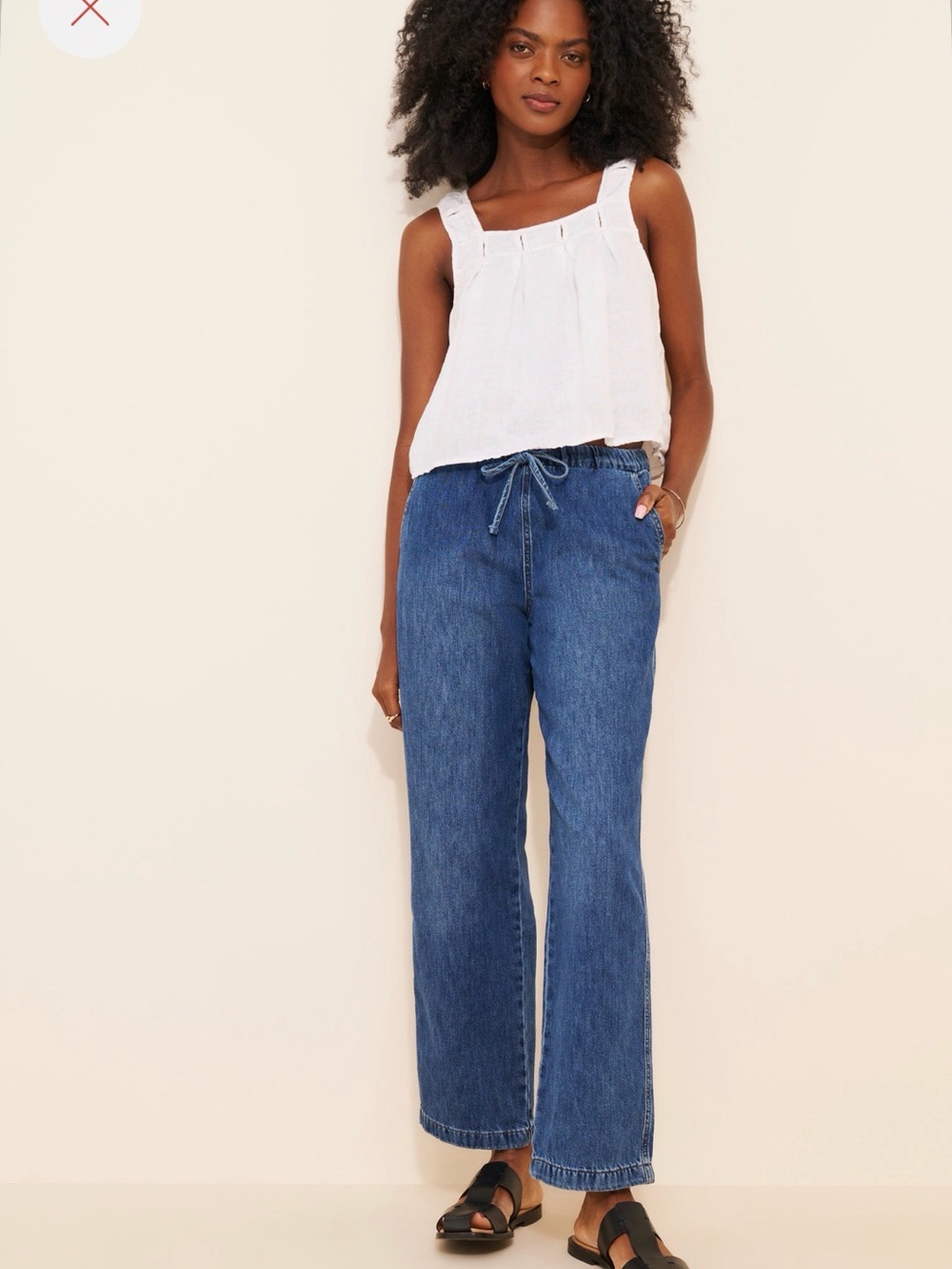 Marine Layer Drawstring Wide-Leg Jeans